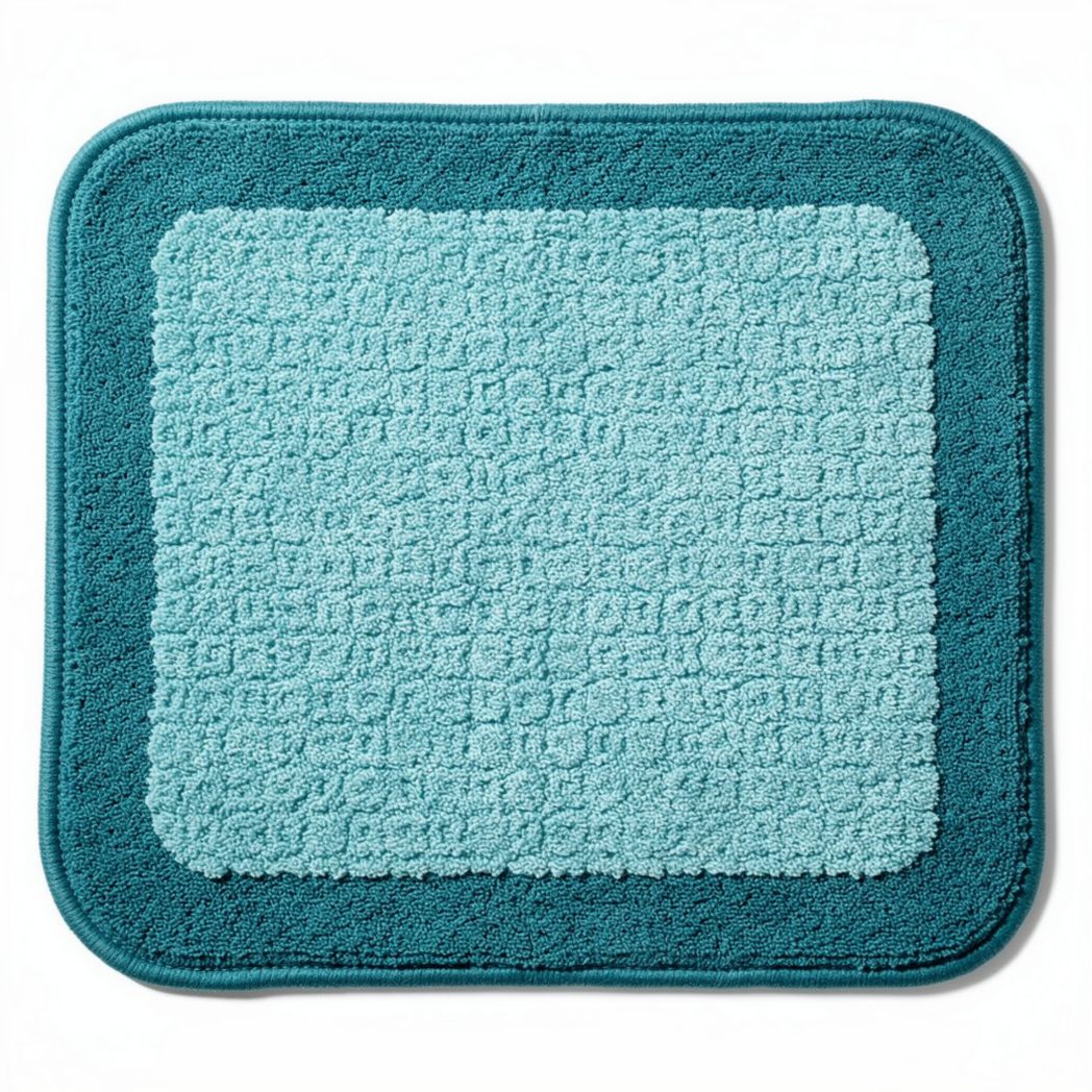 Tapis de bain en microfibre bleu clair 60 x 60 x 2cm pour salle de bain