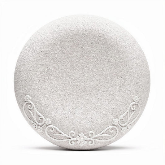 Plaque décorative en béton blanc avec motifs floraux 30 x 30 x 2cm