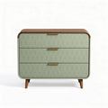 Buffet en bois avec tiroirs vert pastel et design géométrique 70 x 40 x 80cm
