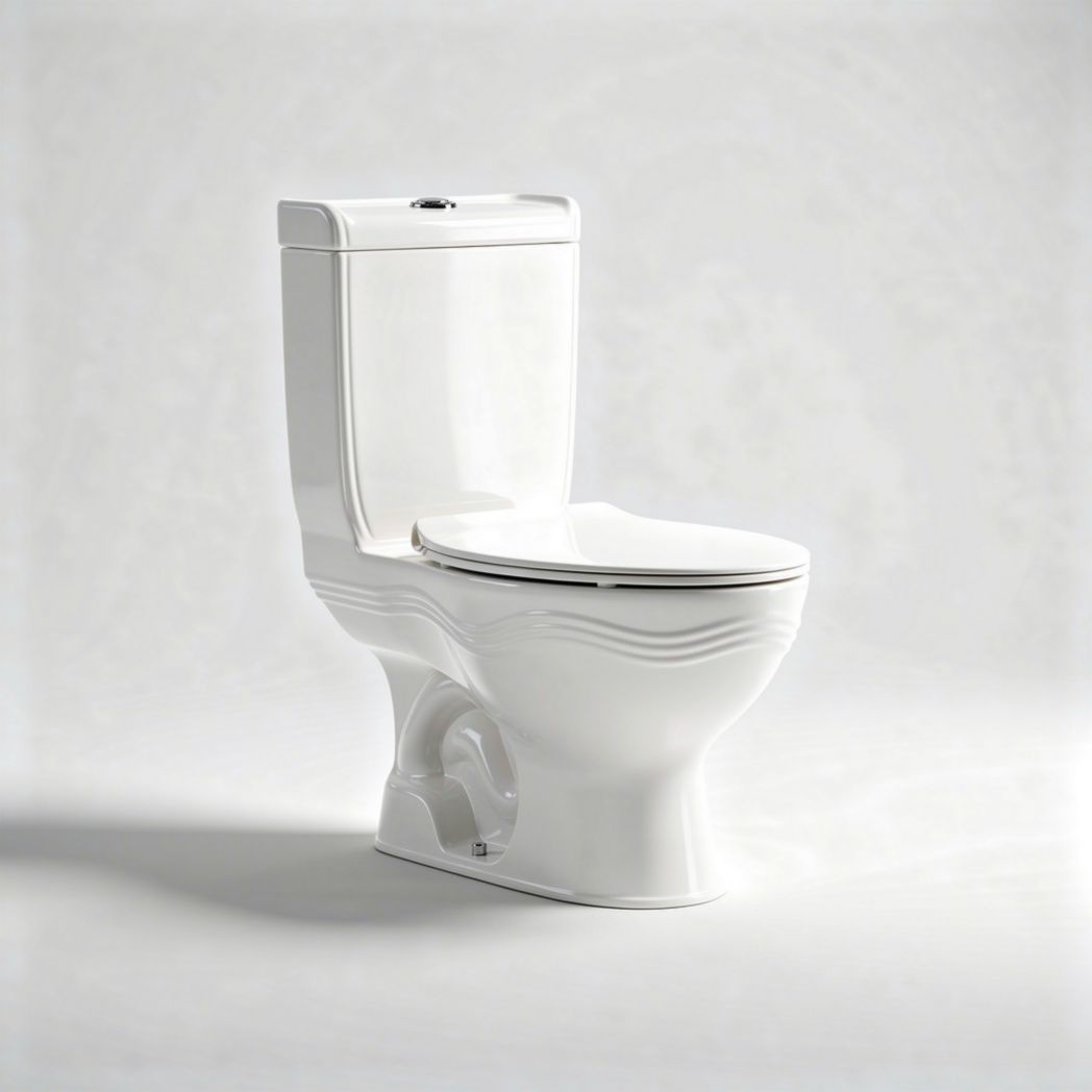 Toilette blanche en céramique avec réservoir intégré dimensions 70 x 38 x 80cm