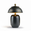 Lampe de table en métal noir avec abat-jour doré dimensions 20 x 20 x 30cm