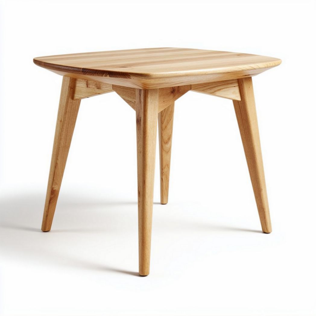 Table carrée en bois de chêne 80 x 80 x 75cm pour usage intérieur